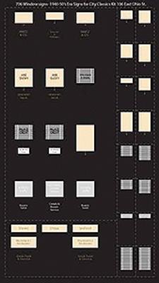 City Classics 706 HO Scale 1940s-50s Window Signs -- For #195-106 East Ohio Street Kit (sold separately)