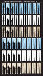 City Classics 708 HO Scale Curtains -- Large For Windows 5/16 or 3/8" x 1-1/8" .8 or 1 x 2.9cm pkg(50)