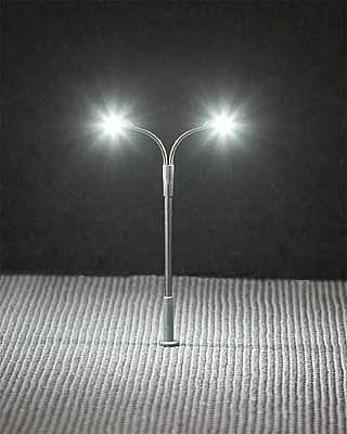 Faller 272121 N Scale LED Double Streetlight -- Adjustable height up to 2-9/16" 6.5cm tall pkg(3)