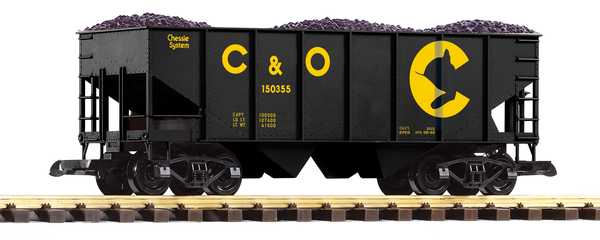 Piko 38924 G Scale Chessie-C&O Rib-Side Hopper 150355 w/Coal Load