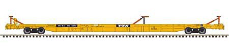 Atlas 20006129 HO Scale ACF 89' F89-J Flatcar with Triple Hitches - Ready to Run -- TTX RTTX 601024 (yellow, black)