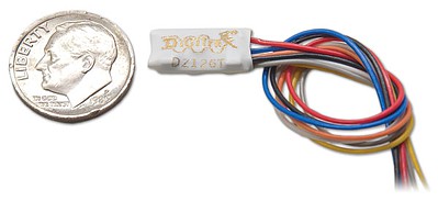 Digitrax DZ126T All Scale DZ126T Tiny Series 6 Control Decoder -- 2 Functions, Wired, .55 x .28 x .128" 14 x 7.13 x 3.25mm