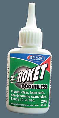 Deluxe Materials AD46 All Scale Roket Odourless CA -- Foam Safe, Non-Fogging .7oz 20g