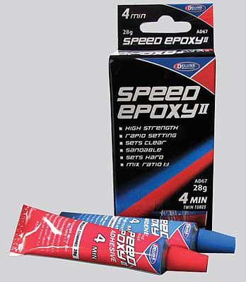 Deluxe Materials AD67 All Scale Speed Epoxy II - 4-Minute Set Time -- 15/16oz 28g Tube