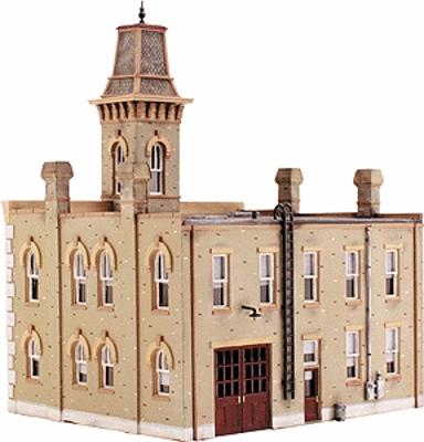 Design Preservation Models 12400 HO Scale Fire Station No. 3 - Woodland Scenics DPM Landmark Structures(R) -- Kit - 6-3/4 x 5-13/16" 17.1 x 14.7cm