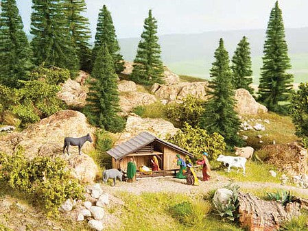Walthers Scenemaster 1402 HO Scale Nativity Scene 12-Piece Set -- 2-15/16 x 1-3/8 x 2-15/16" 7.5 x 3.5 x 7.5cm