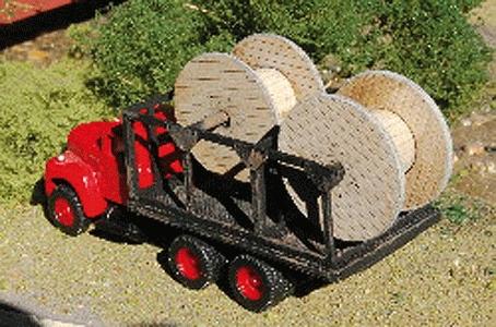 GCLaser 122317 HO Scale Cable Reel Hauler Truck Body - Kit (Laser-Cut Wood) -- Fits Classic Metal Works R-190 (dual axle only)