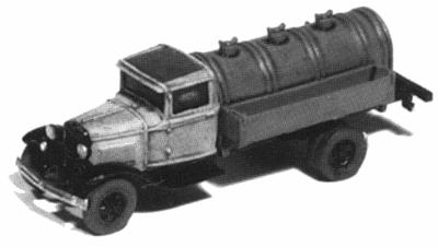 GHQ 56012 N Scale 1930s American Truck (Unpainted Metal Kit) -- Fuel Delivery Truck