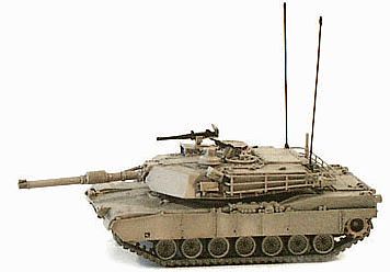 GHQ 58003 N Scale Military US & Allies (Modern) Heavy Tanks (Unpainted Metal Kit) -- M1A2 Abrams Main Battle Tank