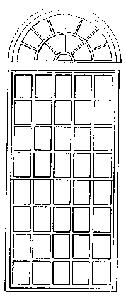 Grandt Line 3715 O Scale Round Top Windows -- 53-Pane, Scale 5 x 12-1/2' 152 x 381cm pkg(3)