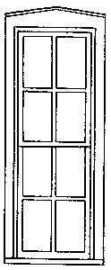 Grandt Line 3721 O Scale Double-Hung Windows -- Eight-Pane, 36 x 70" pkg(4)