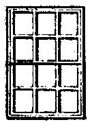 Grandt Line 5009 HO Scale Window -- 12-Pane, Double-Hung, Scale 36 x 56" 91.4 x 142cm pkg(8)