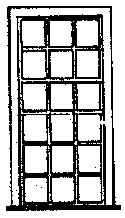 Grandt Line 5097 HO Scale Window -- Engine House 18-Pane, Scale 42 x 91" 107 x 231cm pkg(6)