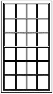 Grandt Line 5278 HO Scale Masonry Windows pkg(8) -- 12 over 12; Scale 48 x 86"