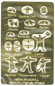 Gold Medal Models 16060 N Scale Roadkill -- Flattened Fauna