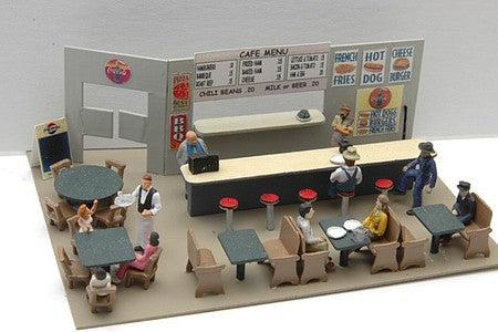 JL Innovative Design 349 HO Scale Cafe-Diner Interior Detail Set -- Unpainted Metal Castings