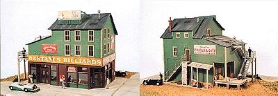 JL Innovative Design 351 HO Scale Bertani's Billiards -- Laser-Cut Wood Kit - 7-1/4 x 4-1/4 x 5-1/4" 18.1 x 10.6 x 13.1cm