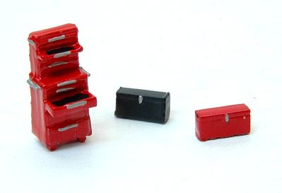 JL Innovative Design 433 HO Scale Custom Tool Boxes & Chest -- 3 Pieces