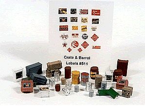 JL Innovative Design 511 HO Scale Crates, Kegs & Barrels -- Set of 30