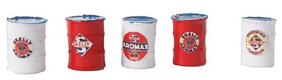 JL Innovative Design 576 HO Scale Custom Oil Barrels -- Skelly (white, blue) pkg(5)