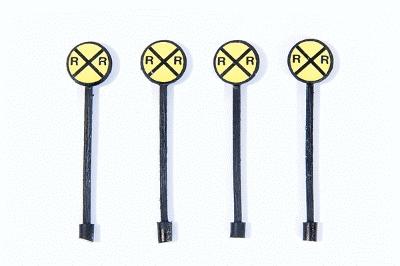 JL Innovative Design 853 HO Scale Custom Railroad Right-of-Way Signs -- Railroad Crossing Warning pkg(4)