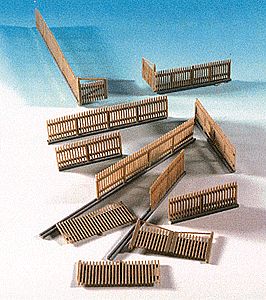 Kibri 38625 HO Scale Wood Fence -- Brown 33-5/8 84cm