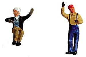 Labelle Industries 7008 HO Scale Contemporary Diesel Engineer/Fireman Set pkg(2) -- Waving & Sitting