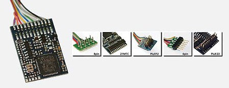 LokSound By ESU 64610 All Scale LokPilot V4.0 M4 Control-Only Decoder for DCC, Motorola, Selectrix Systems -- .84 x .59" 21.4 x 15mm, NEM652 8-Pin Cable Harness