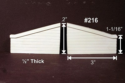 Monroe Models 216 N Scale Abutment Wing pkg(2) -- Grooved Concrete
