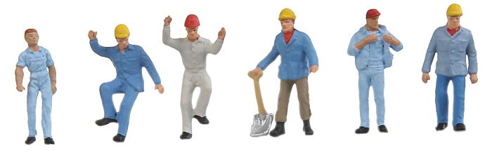 Preiser 1010580 HO Scale Modern Grain Elevator Workers -- pkg(6)