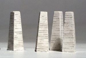 Model Railstuff 2150 N Scale Concrete Footings (One-Piece, Painted Plaster Castings) -- For Use w/Micro Engineering Viaduct Towers pkg(4)