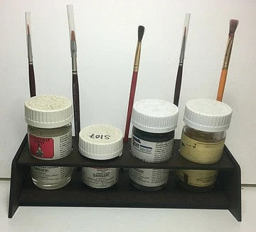 Motrak Models 52007 All Scale Large 4 Paint Bottle Holder - Kit -- With Holes for 5 Brushes - Fits Scalecoat and Similar Bottles
