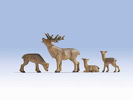 Noch 17902 O Scale Deer -- Buck, Doe, 2 Fawns