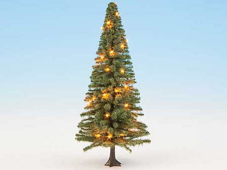 Noch 22131 All Scale Fir Tree with Working LED Christmas Lights -- 4-3/4" 12cm Tall