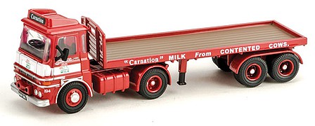 Oxford Diecast 76LV002 27760 Scale ERF LV Flatbed Trailer - Assembled -- Carnation