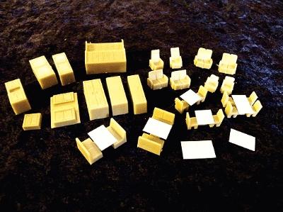 Palace Car Co 9499 HO Scale Structure Interior Assortment pkg(23) -- Seats, Chairs & Cabinets