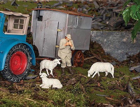 Pola 331913 G Scale Shepherd and 3 Sheep -- pkg(2)
