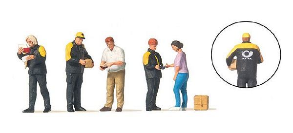 Preiser 10736 HO Scale Postal Delivery -- pkg(5)