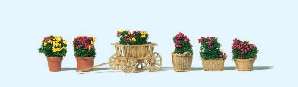 Preiser 17717 HO Scale Flowers in Planters -- pkg(6)