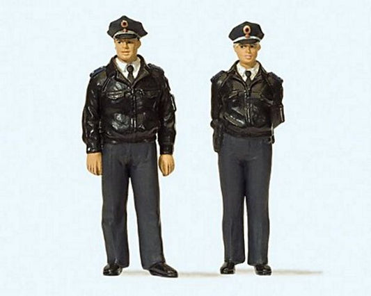 Preiser 44909 G Scale Emergency -- Post-War German Police w/Blue Uniform pkg(2)