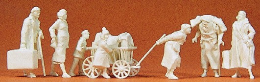 Preiser 16558 HO Unpainted Refugees (7) w/Access (Kit)