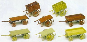 Preiser 17103 HO Carts/Wagons (8) (Kit)