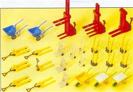Preiser 17107 HO Forklifts, Wheelbarrows, Handtrucks, etc. (Kit)