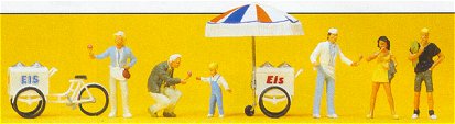 Preiser 24661 HO Ice-Cream Venders & People (6)