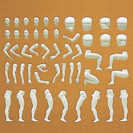 Preiser 63900 1/32 Unpainted Nude Male Figures (6) (Kit)
