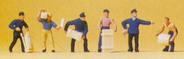 Preiser 79016 N Delivery Men (6) w/Crates