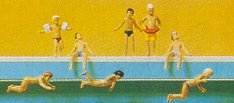 Preiser 79091 N Children Swimming, Standing & Sitting at Pool (8)