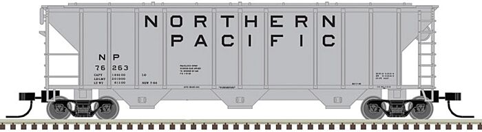 Atlas Model Railroad 50005549 N Scale PS-2 4427 3-Bay Covered Hopper - Ready to Run - Master(R) -- Northern Pacific 76263 (gray, black)
