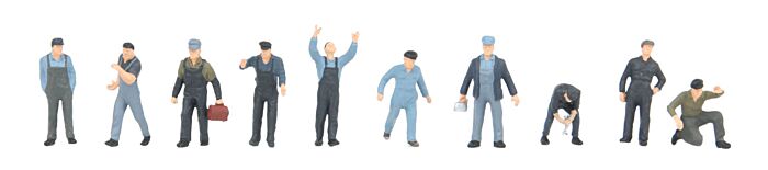 Preiser 1010249 HO Scale Roundhouse Figure Set -- pkg(10)