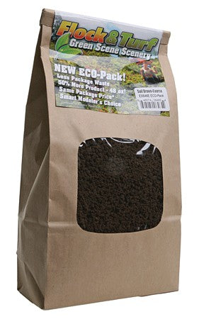 Scenic Express 846E All Scale Flock & Turf Ground Cover ECO Pack Bag - 48oz 1.4L -- Coarse - Soil Brown